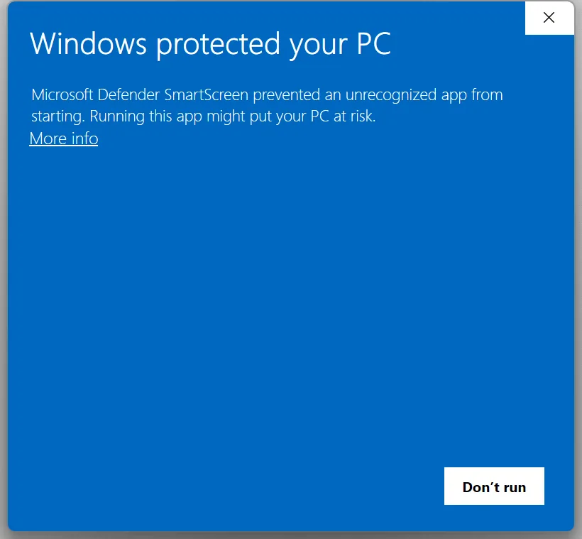 Aviso de SmartScreen: Windows protegió tu PC